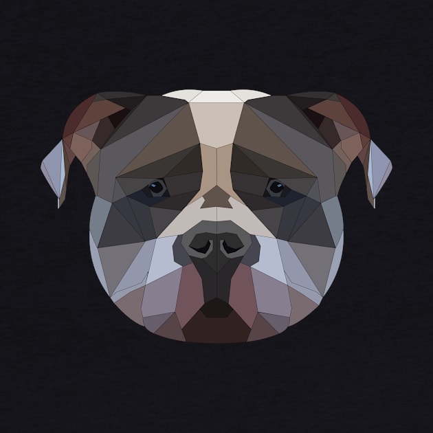 Dog American Staffordshire Terrier Low Poly Type by Monstershirts